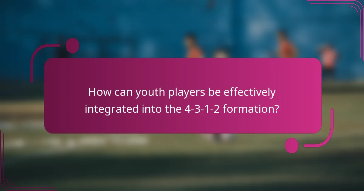 How can youth players be effectively integrated into the 4-3-1-2 formation?