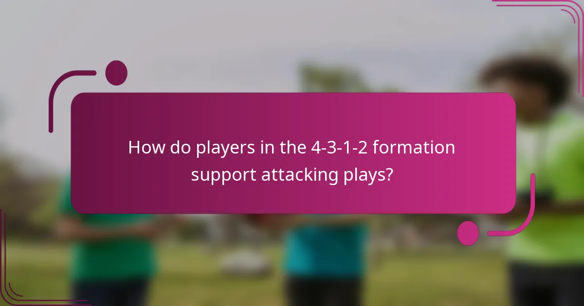 How do players in the 4-3-1-2 formation support attacking plays?