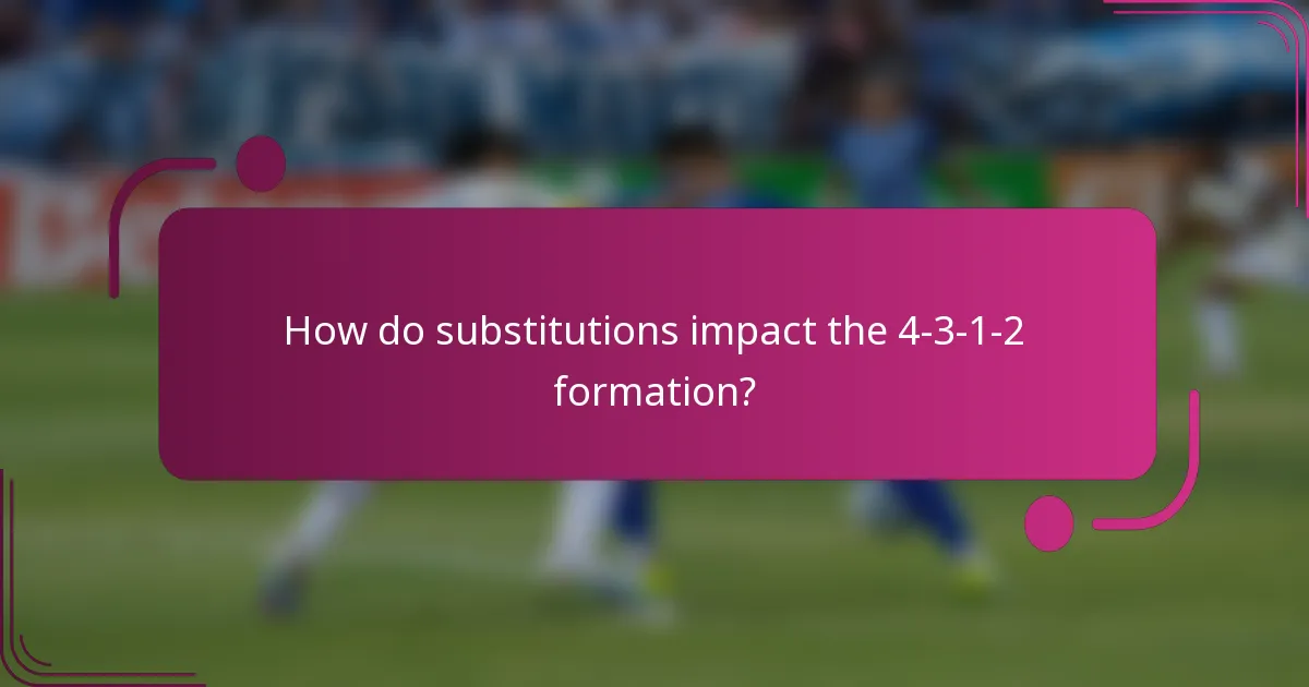 How do substitutions impact the 4-3-1-2 formation?