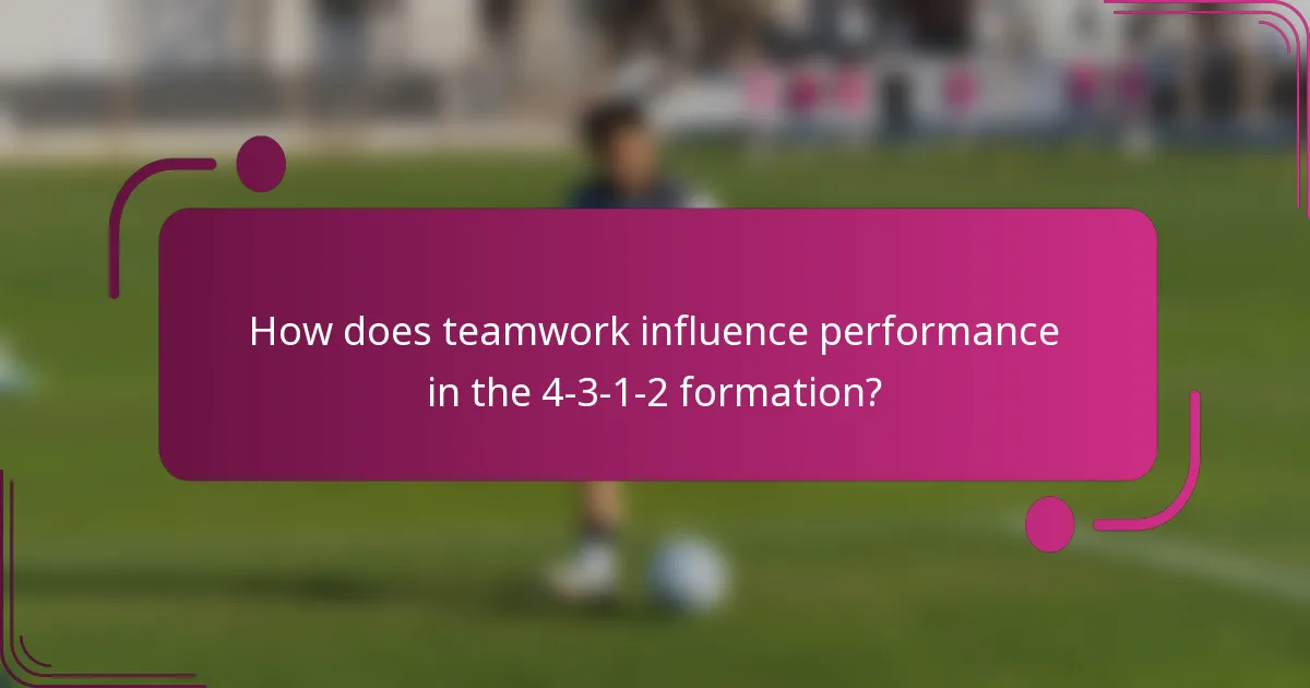 How does teamwork influence performance in the 4-3-1-2 formation?