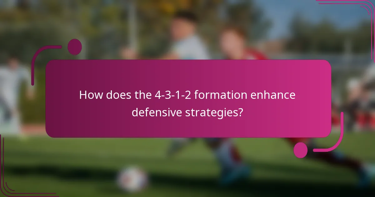 How does the 4-3-1-2 formation enhance defensive strategies?