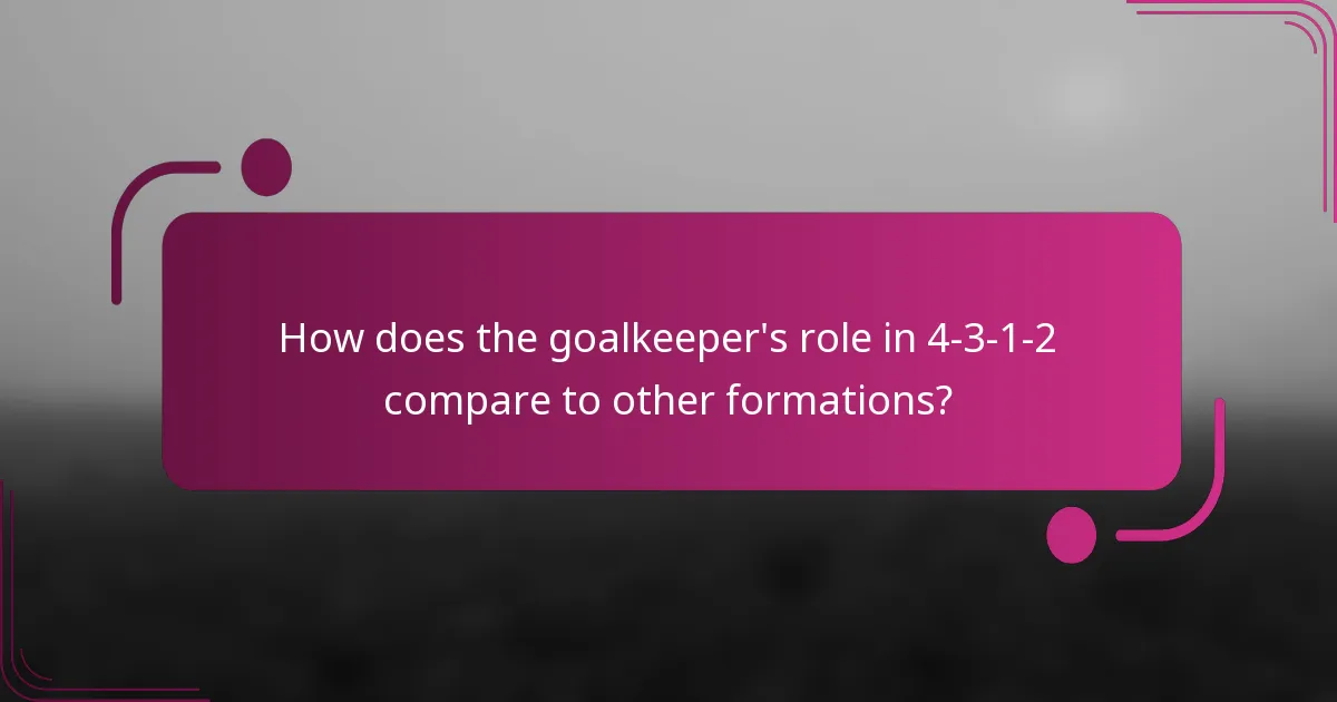 How does the goalkeeper's role in 4-3-1-2 compare to other formations?