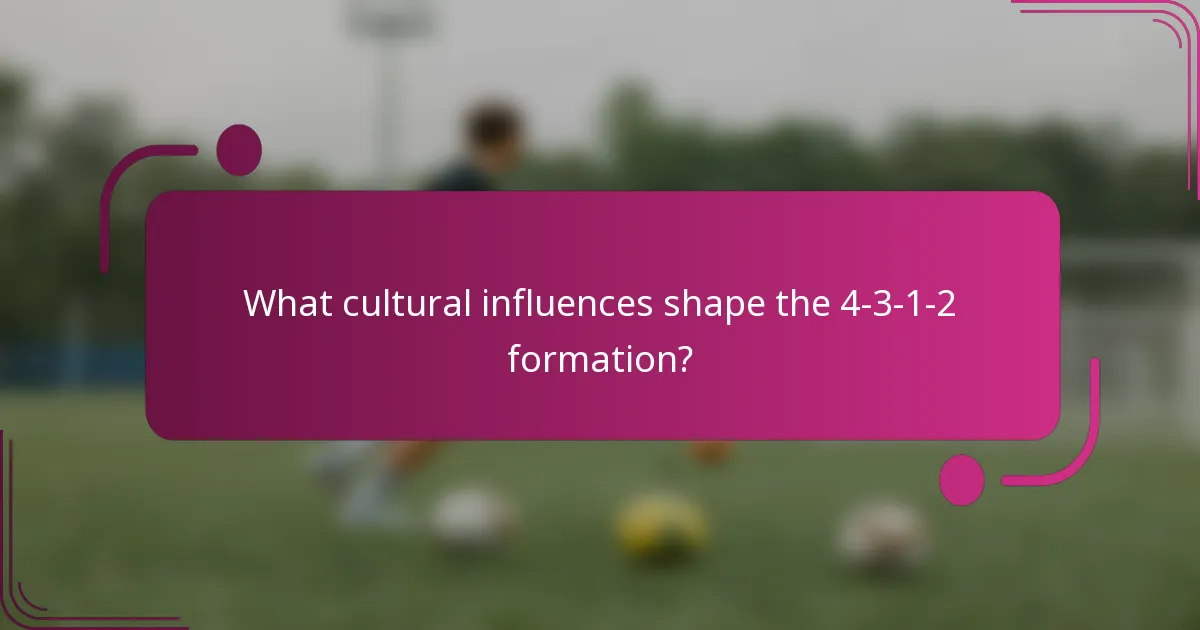 What cultural influences shape the 4-3-1-2 formation?