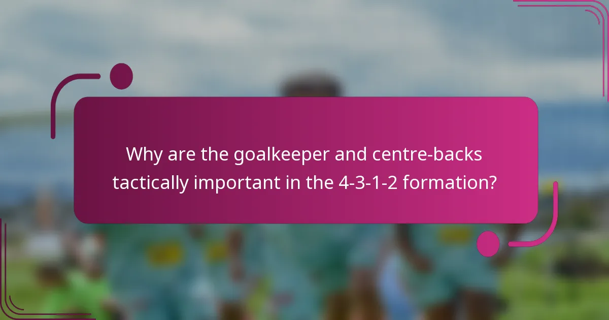 Why are the goalkeeper and centre-backs tactically important in the 4-3-1-2 formation?